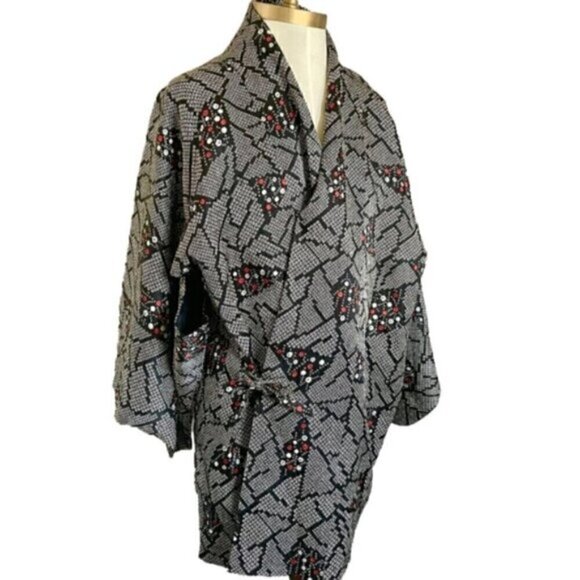 Japanese Wrap Haori Kimono Yukata Robe Top - S/M - Picture 3 of 12